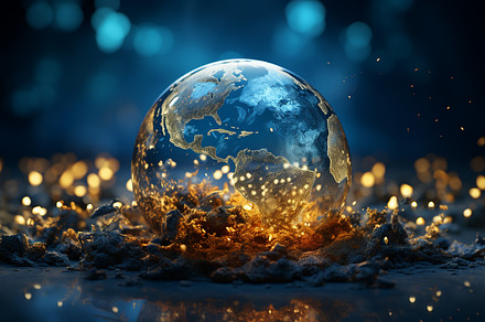 Earth crystal glass globe, a Background Photo by Elena Vagengeim