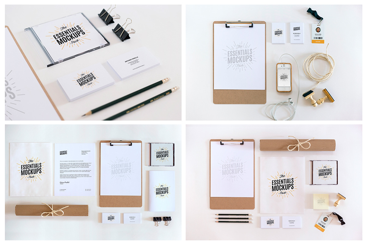 16 Essentials Mockups Pack / 16 PSD, a Print Template by GraphicHero (Photo 1 of 5)