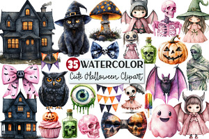 Halloween Clipart Bundle, a Seasonal Illustration by Rose Art