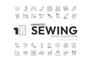 Animated Sewing Icons, an Outline Icon by Prosymbols (Thumbnail 1 of 7)