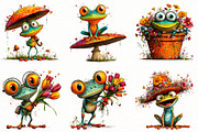 Quirky Colorful Quirky frog Clipart, a Seasonal Illustration by Designworld (Thumbnail 2 of 10)
