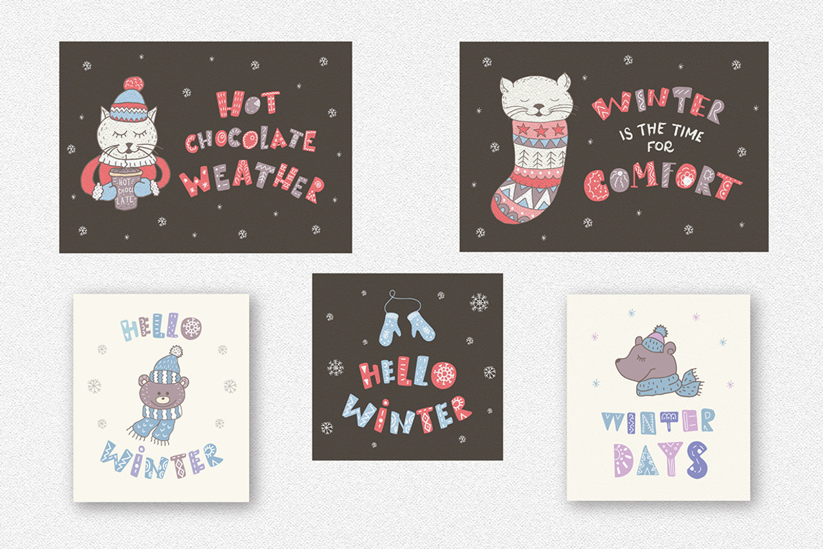Winter quotes & animals, cards., an Animal Illustration by Designwork (Photo 21 of 23)