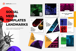 Landmark Social Media Template, a Social Media Template by AQR Studio