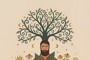 Spiritual Meditation Illustration, a Decorative Illustration by Virgo Studio