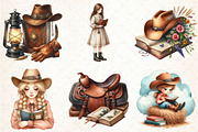 Western Cowgirl Book Clipart, an Illustration by Libby Wishes (Thumbnail 10 of 11)