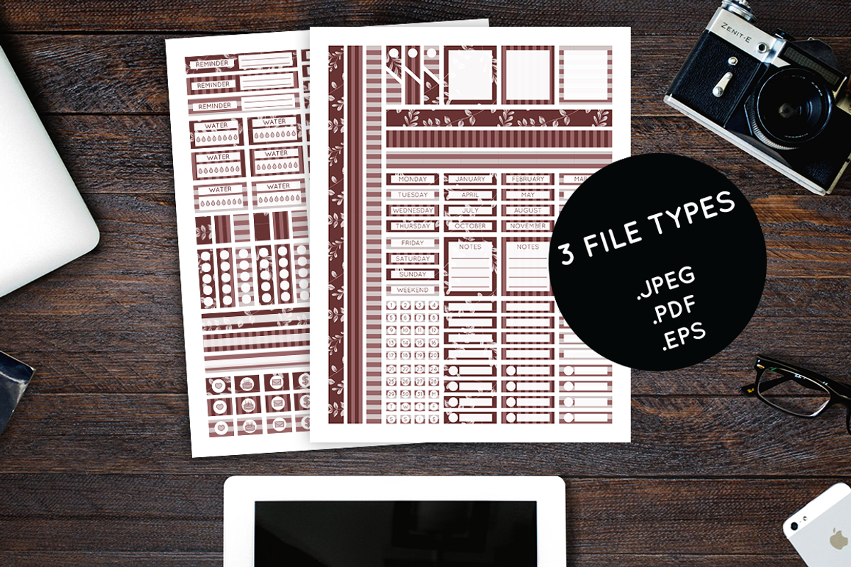 Planner Sticker Set - DustyPaperback, an Object Graphic by Lacy's Designs (Photo 3 of 3)