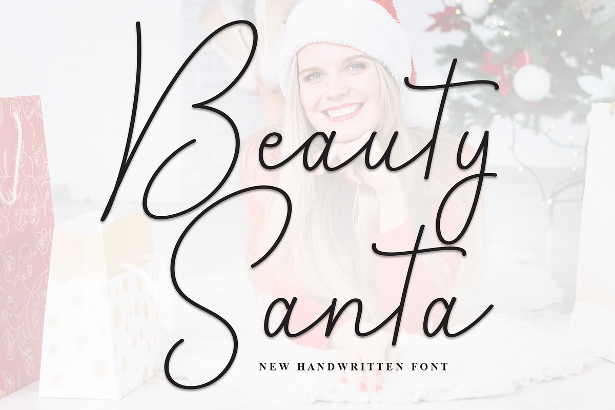 Beauty Santa | Script Font, a Handwritten Font by Scratchones (Photo 1 of 8)