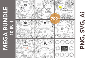 Floral Line Art Bundle 700+, an Illustration by CaraulanStore