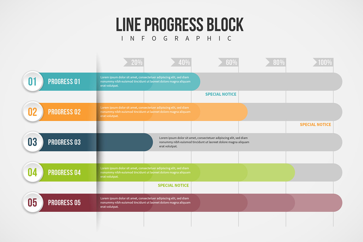 Line Progress Block Infographic, a Templates & Theme by h.utomo