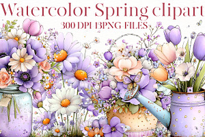 Watercolor Spring clipart, an Illustration by Designworld