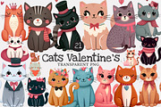 Whimsical Cats Valentine's Day Clipa, an Illustration by Designworld (Thumbnail 1 of 5)