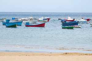 Fishing boats at Las Teresitas beach in Tenerife, panoramic seas, a Photo by Pictures for you!!!!!!!!!