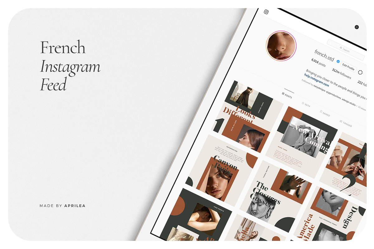 FRENCH Instagram Feed, a Social Media Template by Aprilea (Photo 6 of 7)