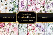 Wedding Flowers Digital Paper, a Pattern Graphic by HoneyBunnyDigital (Thumbnail 1 of 4)
