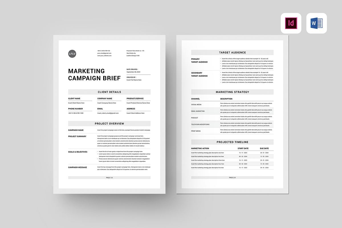 Marketing Campaign Brief, a Stationery Template by Leaflove