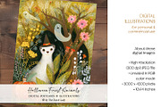 Halloween Forest Animals Postcards, an Animal Illustration by The Dutch Lady Designs (Thumbnail 4 of 7)