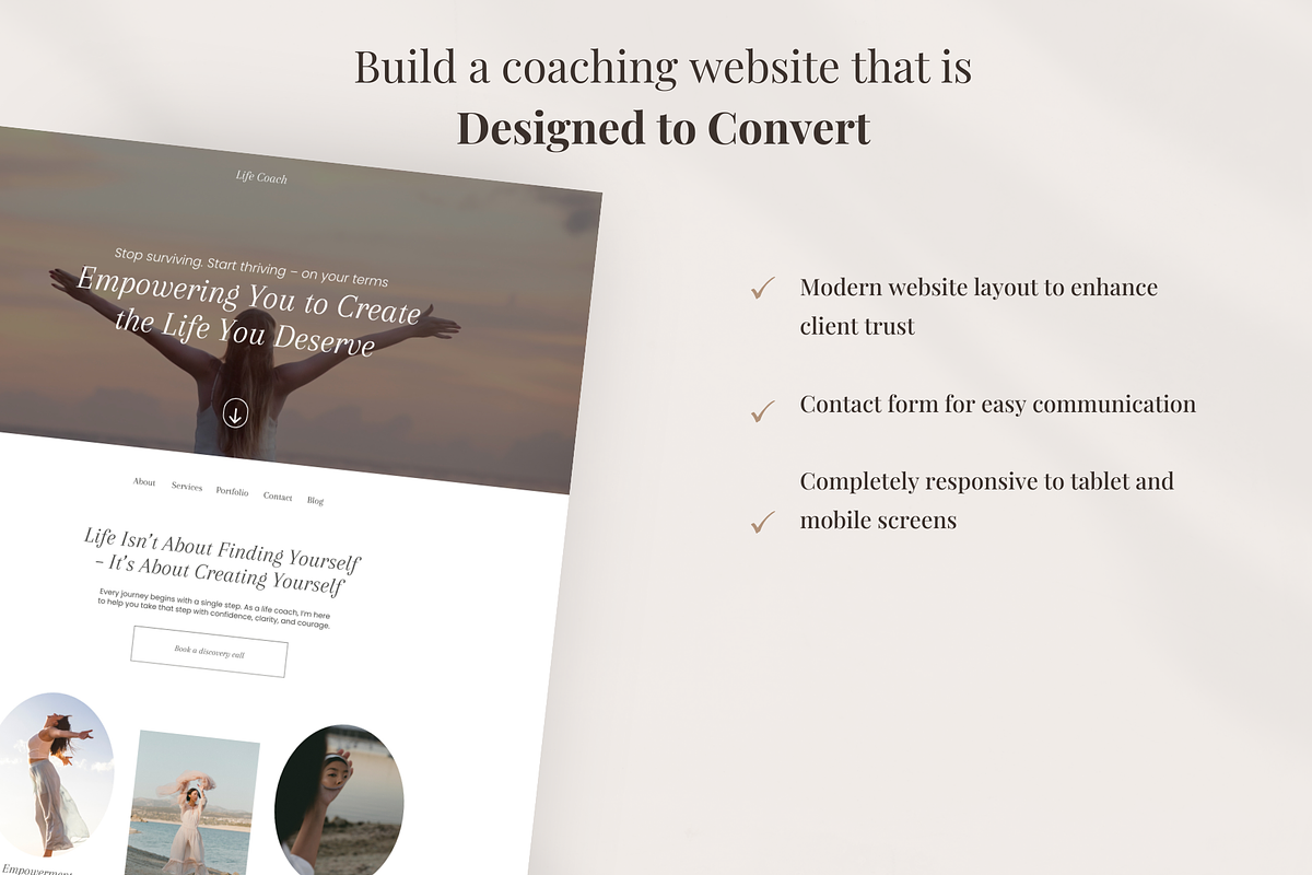 Life Coach Canva Website Template, a Landing Page Template by GlamWebDesigns (Photo 3 of 8)