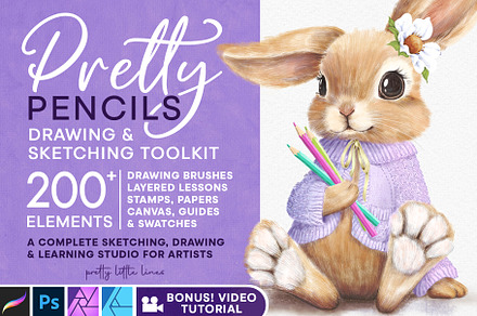 Drawing & Sketching Toolkit, a Brush Add-On by Pretty Little Lines