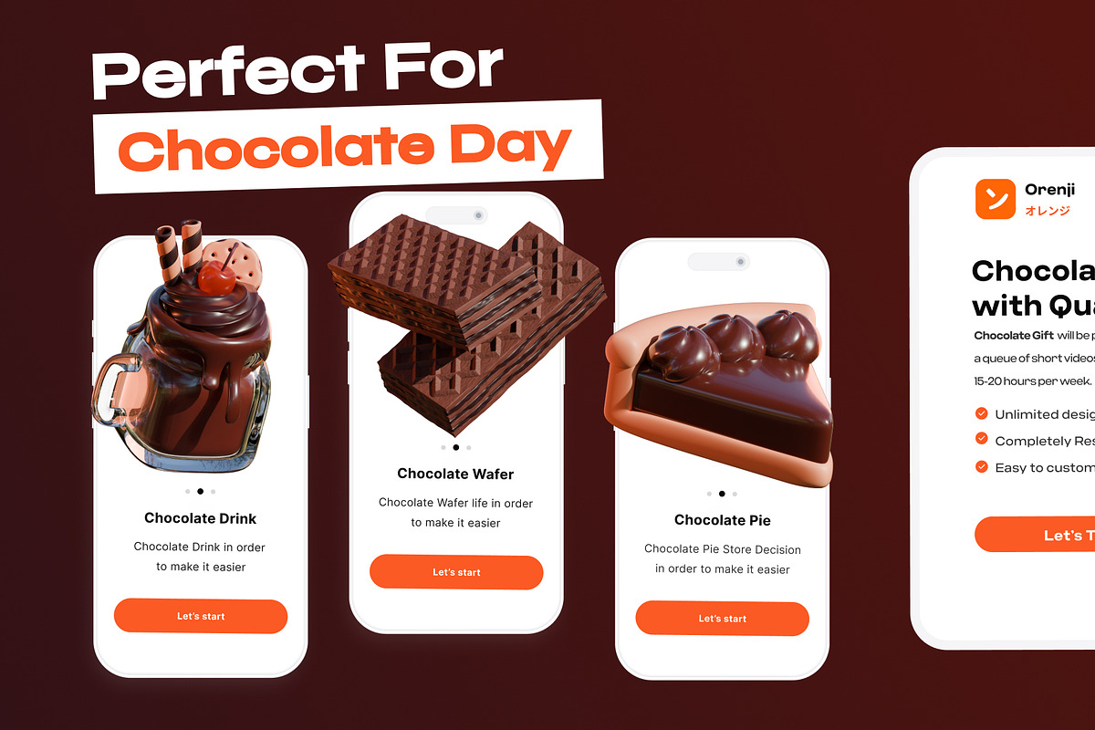 Happy World Chocolate Day, a Food & Drink 3D Model by orenjidesign (Photo 5 of 8)