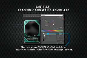 Metal Trading Card Game Template