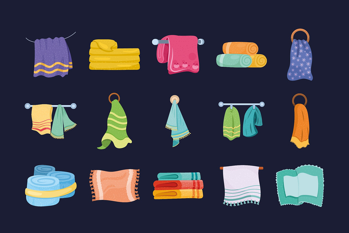 Towels Illustrations Set, an Object Illustration by studiogstock (Photo 1 of 4)