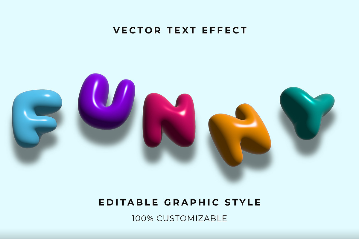 Colorful Glossy Bubble Text Effect