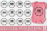 Baby Milestone round SVG Bundle, an Object Graphic by Design's Dark (Thumbnail 1 of 9)