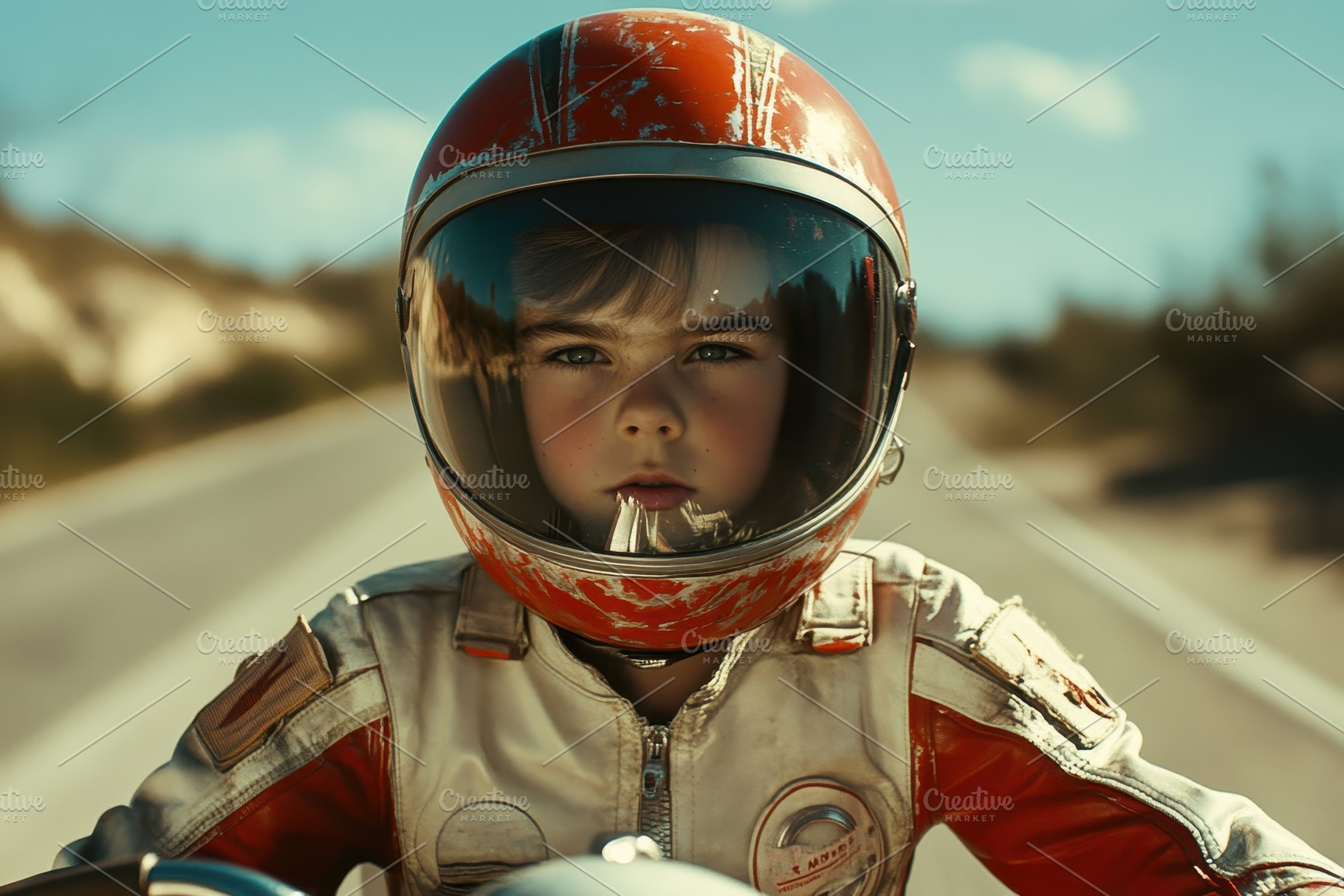 Boy enjoys a thrilling ride, a Photo by Pavel_design