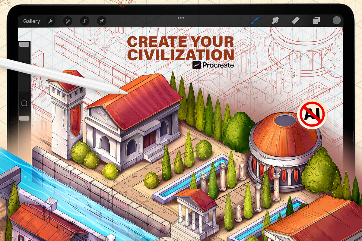 Isometric Map Creator - Civilization, a Brush Add-On by AlexandraArt (Photo 2 of 8)