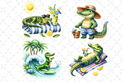 Summer Crocodile Clipart PNG, an Illustration by Dream Creation (Thumbnail 7 of 7)