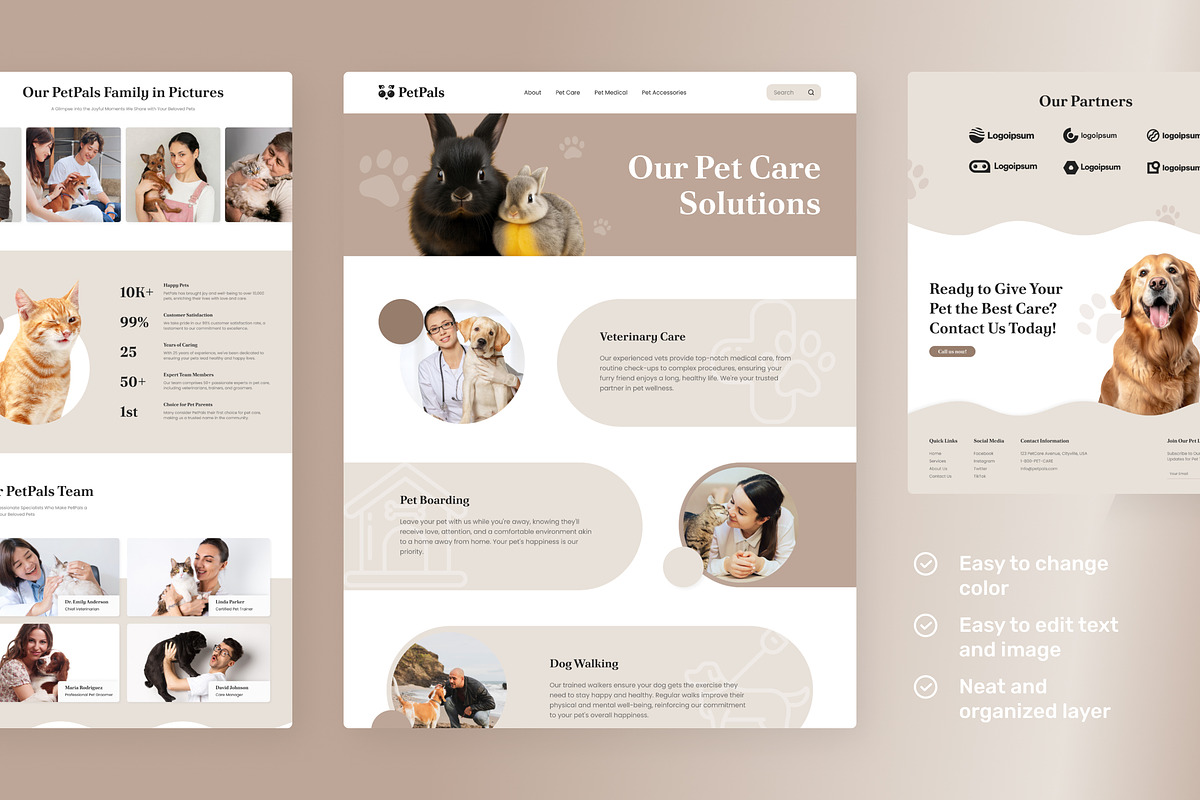 PetPals - Pet Care Website, an UI Kit Template by peterdraw (Photo 3 of 5)