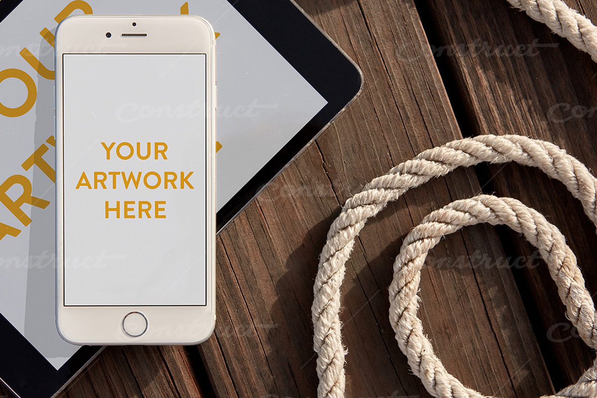 Nautical Dock Ropes iPhone & iPad, an iPhone Mockup by Construct Supply Co.