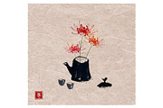 Sumi-e ink painting. Tea ceremony., a Food Illustration by Elina_Li (Thumbnail 12 of 17)