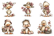 Whimsical Easter Duck Clipart Bundle, an Illustration by Dream Creation (Thumbnail 2 of 7)