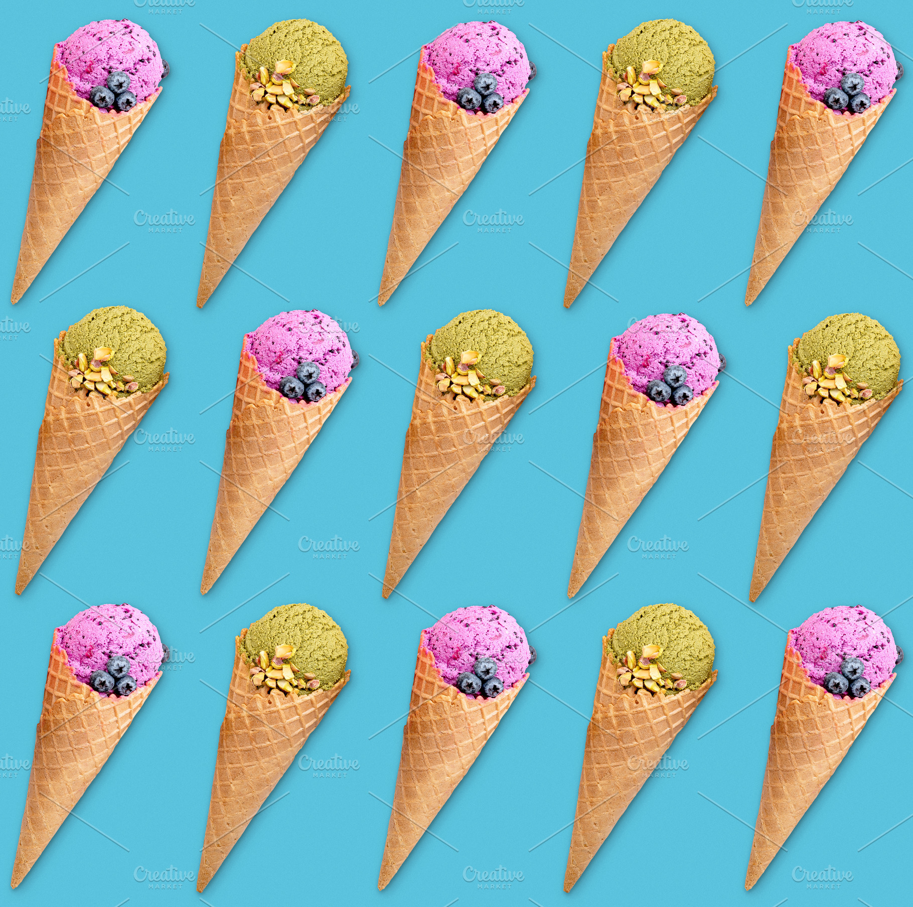 Geometric ice cream food pattern, a Food & Drink Photo by BOOCYS