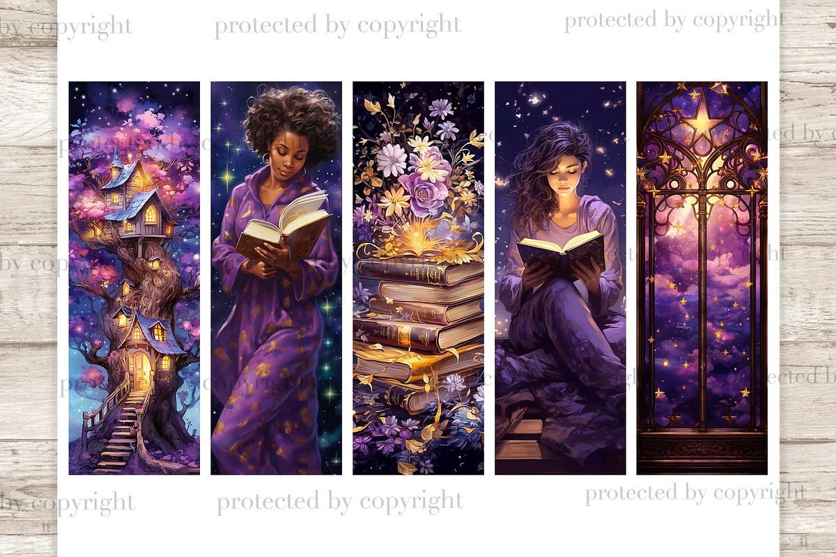 Night Bookmarks Sublimation Bundle, a Person Illustration by GlamArtZhanna (Photo 2 of 3)