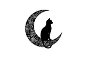 Cat on Crescent Moon Bundle, an Illustration by jahid234 (Thumbnail 15 of 31)
