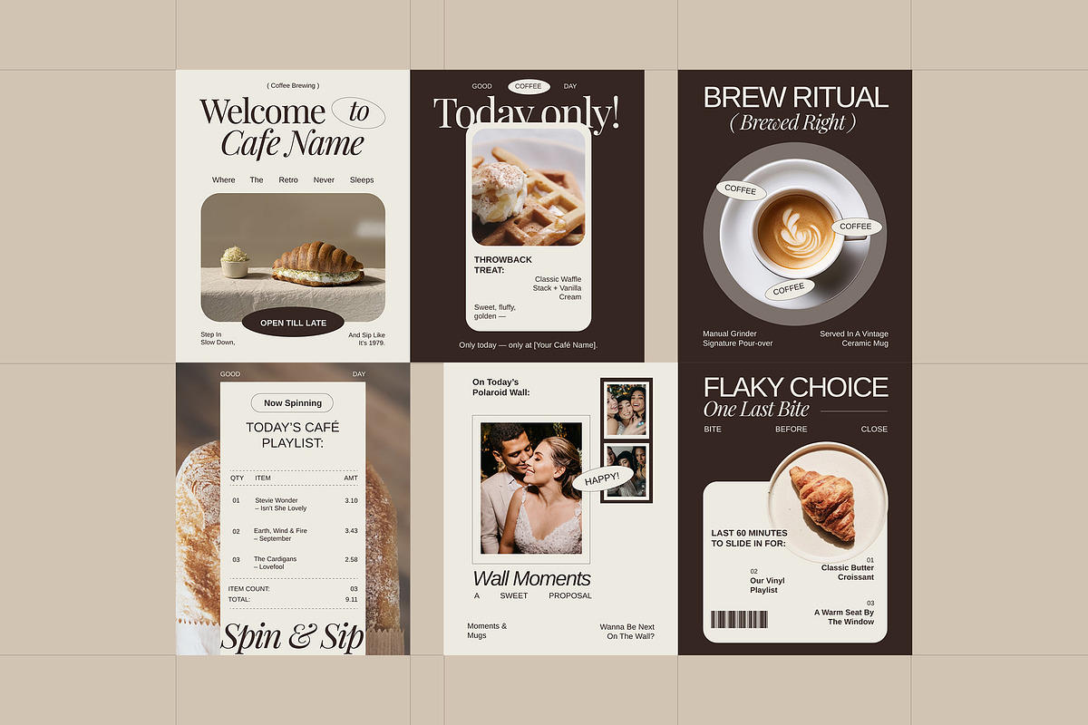 Nostalgic Cafe Instagram Pack preview 4