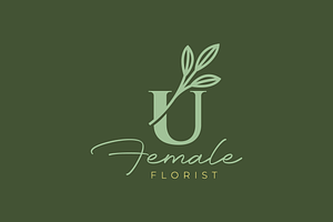 letter u floral leaf modern logo, a Branding & Logo Template by devastd