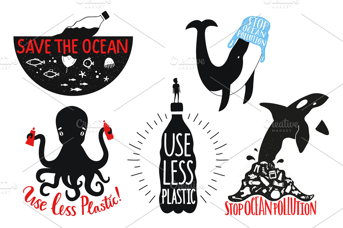 Save the ocean ecology set, an Animal Illustration by JULYMILKS (Photo 2 of 4)