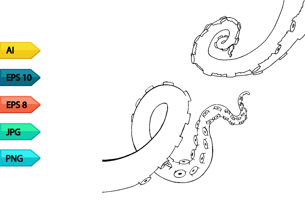 Vector sketch octopus tentacles, a Pattern Graphic by julia_musdotter (Photo 6 of 10)