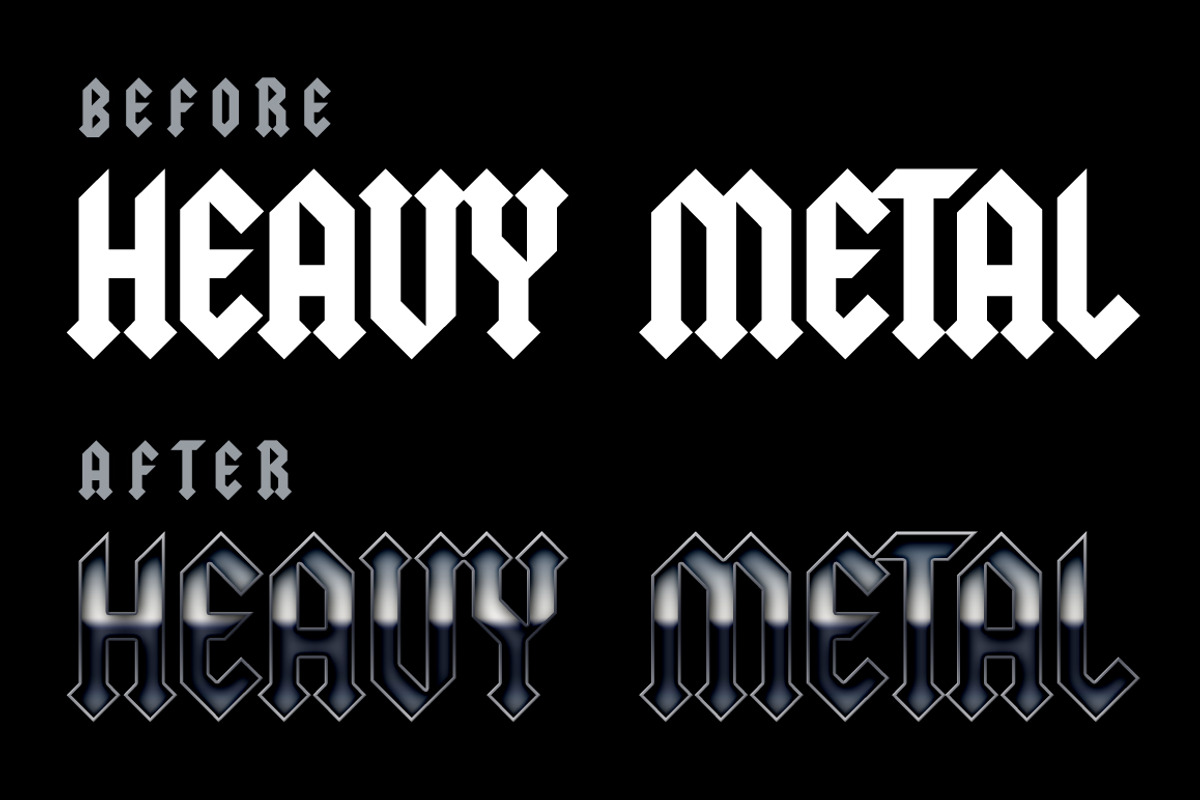 Heavy Metal layer styles, a Layer Style Add-On by Sick Optix (Photo 2 of 5)