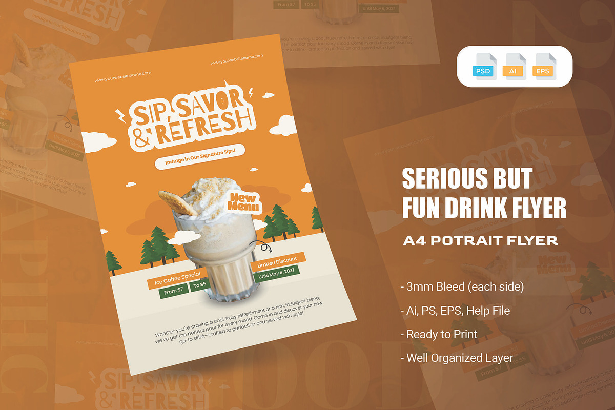 Serious But Fun Drink - Flyer, a Flyer Template by AQR Studio (Photo 1 of 2)