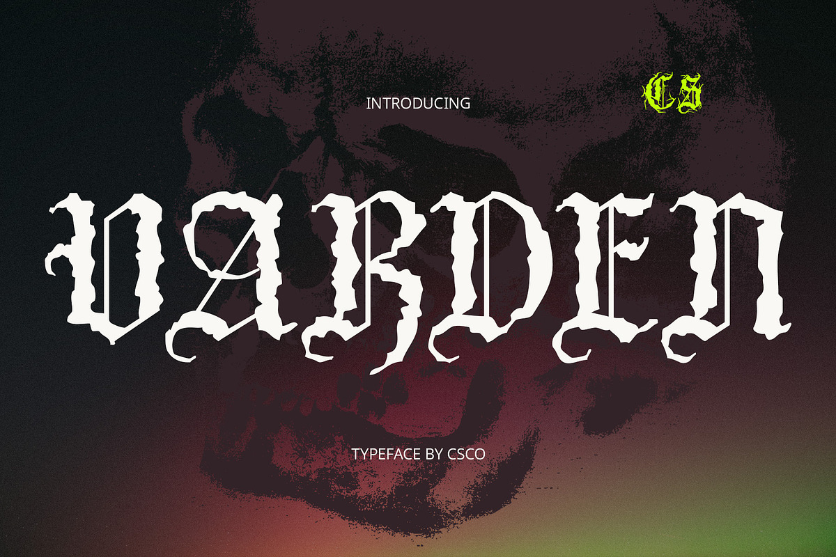 CS Varden – Black Metal Font, a Blackletter Font by Craft Supply Co. (Photo 1 of 8)