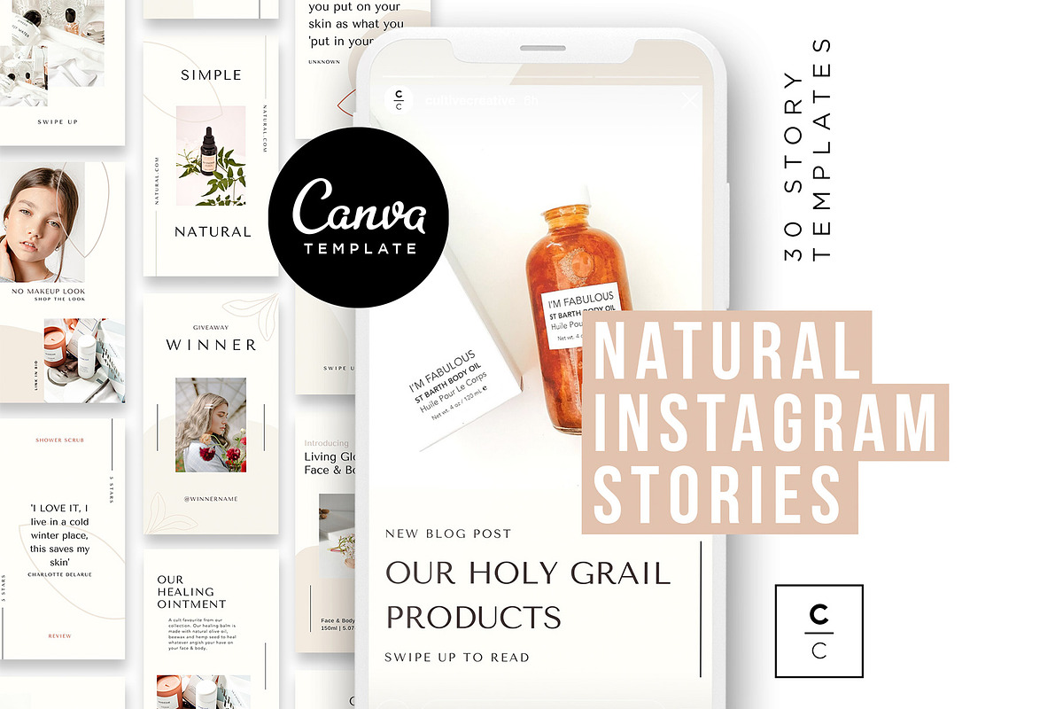 Natural Instagram Story Posts, a Social Media Template by Cultive Creative (Photo 1 of 9)