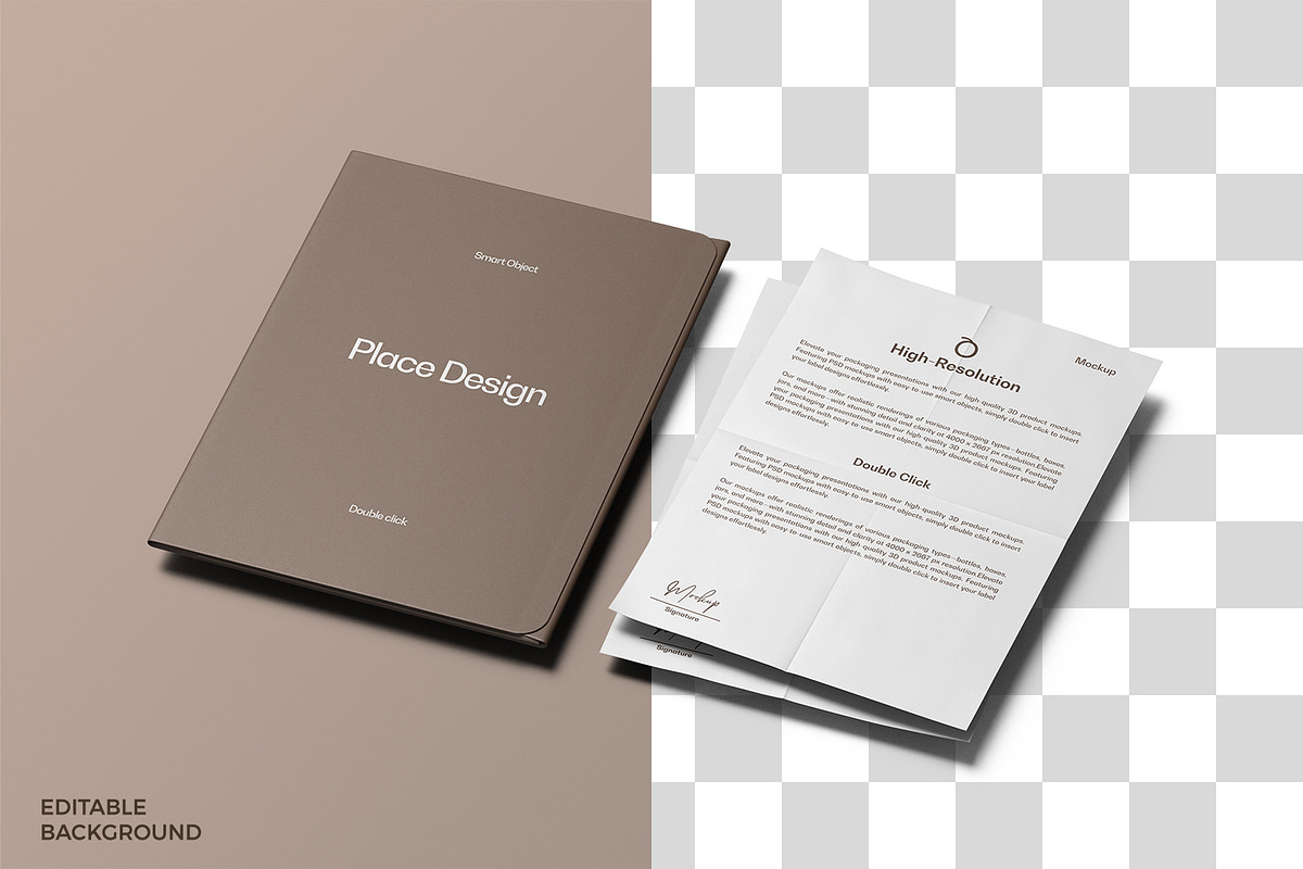 Presentation Folder & Paper Mockup, an Advertising Mockup by Ram Studio LLC (Photo 9 of 12)