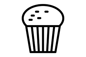 Cupcake icon, an Outline Icon by Sumberpangan