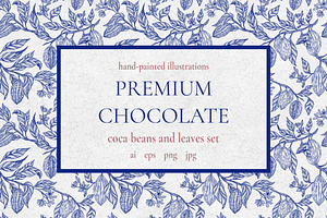 Cocoa leaves&beans vector clipart