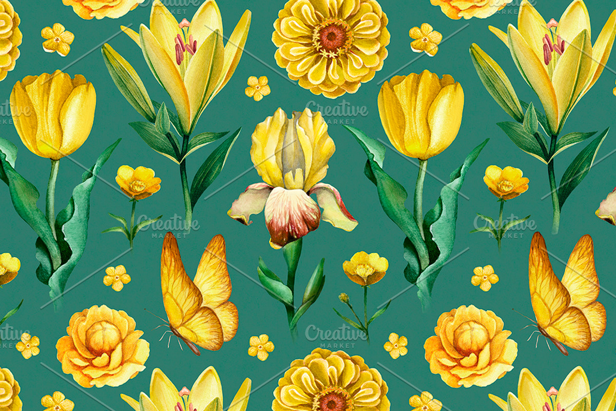 Yellow summer nature kit, a Texture Illustration by Sundra (Photo 3 of 6)
