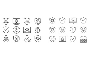 Set of simple line icons, a Technology Photo by ZinetroN